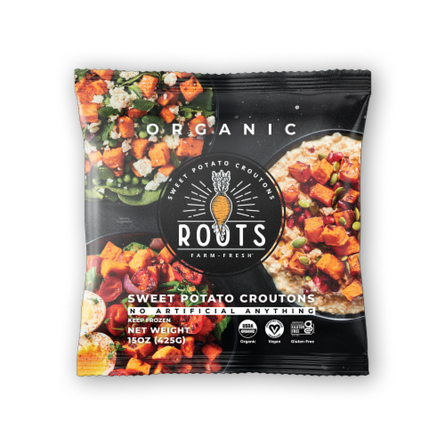 Roots Farm Fresh Organic Sweet Potato Croutons Perspective: front
