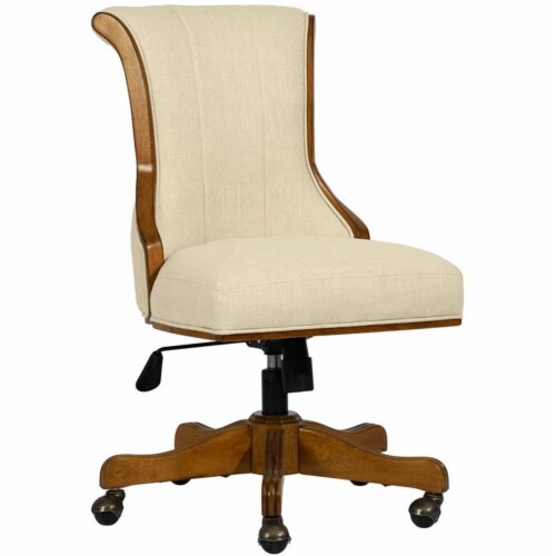 Beige upholstered online desk chair