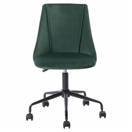 FurnitureR Modern Velvet Upholstered Adjustable Swivel Task Chair in Green 1 Fred Meyer