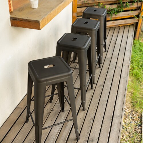 29 Inch Backless Metal Bar Stools Set of 4 1 unit Foods Co