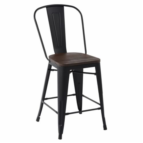 24'' BLACK Slat Back Metal Counter Stools set of 2, 1 unit - Fred Meyer