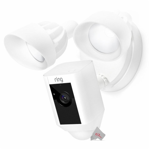 RING Floodlight Cam Wired Plus Motion-Activated - White Perspective: front