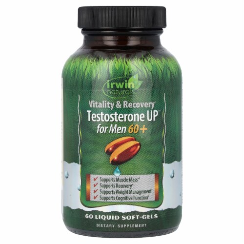 Irwin Naturals Testosterone UP for Men 60+ - 60 Liquid Softgels Perspective: front