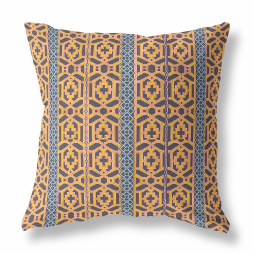 Loyalty And Love Suede Zippered Pillow W Insert In Brown And Yellow Perspective: front