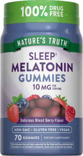 Nature's Truth Extra Strength Melatonin Gummies 10mg Perspective: front