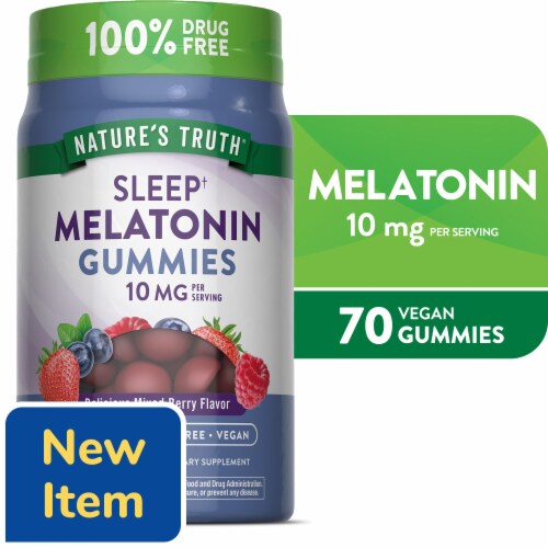 Nature's Truth Extra Strength Melatonin Gummies 10mg Perspective: front