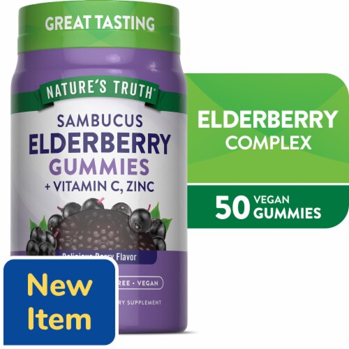 Nature's Truth Sambucus Black Elderberry Complex Gummies Perspective: front