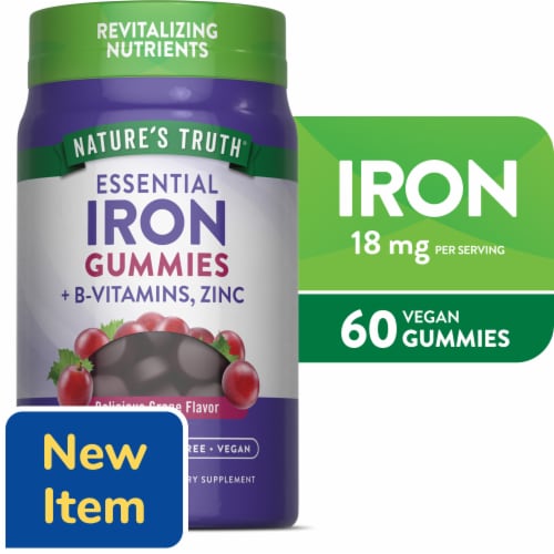 Nature's Truth Iron 60 Gummies Perspective: front