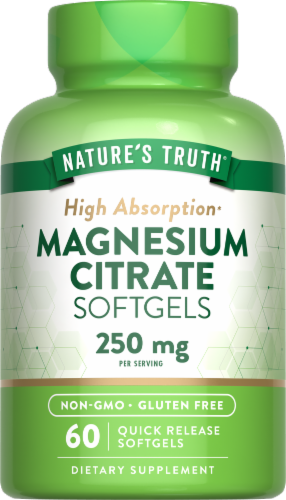 Magnesium Citrate 60 Softgels Perspective: front