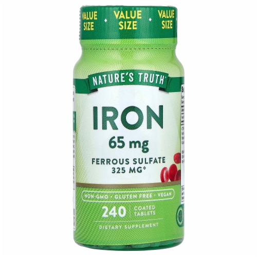 Nature's Truth Iron 65 mg - 240 Coated Tablets Perspective: front