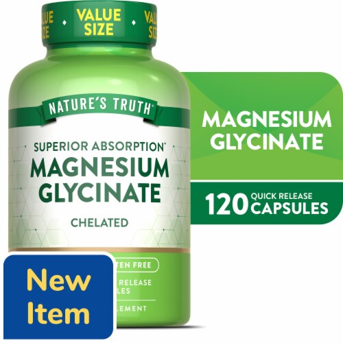 Nature's Truth Magnesium Glycinate Capsules Value Size Perspective: front