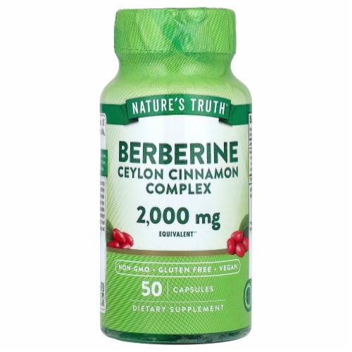 Nature’s Truth Berberine Complex w/ Ceylon Cinnamon 50 Capsules Perspective: front