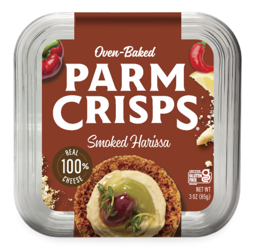 Oven Baked Smoked Harissa Parm Crisps Perspective: front