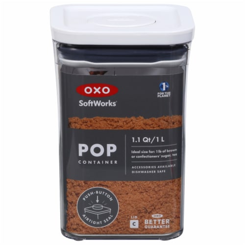 Softworks® Short Small Square Pop Container Perspective: front