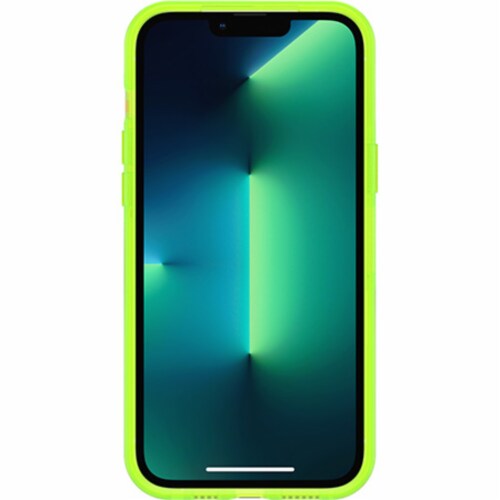 OtterBox Pop Symmetry Series iPhone 13 Pro Max Phone Case - Clear/Lime Green Perspective: front