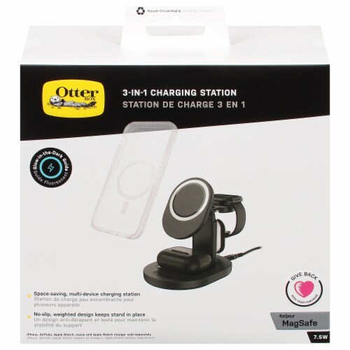 Otterbox 3-in-1 Charging Station for MagSafe - Black Perspective: front