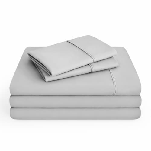 Bare Home Double Brushed 5 Piece Split King Sheet Set Cloud Grey