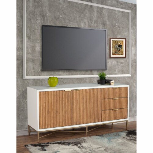 Larsen TV Console, White Perspective: front