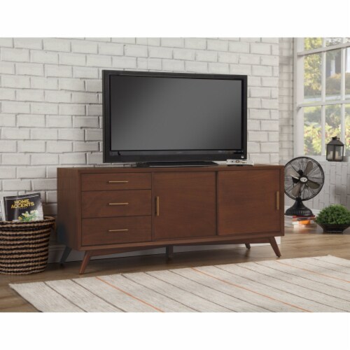Flynn Large TV Console, Walnut Perspective: front