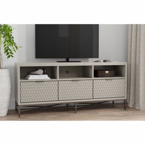 Milo TV Console (Taupe) Perspective: front