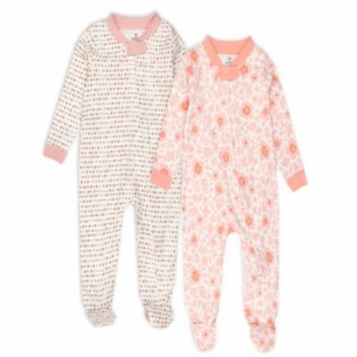 The Honest Company® Size 18M 2-Pack Peach Floral Organic Cotton Footed ...