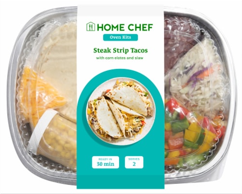Home Chef® Steak Strip Tacos With Corn Elote Perspective: front