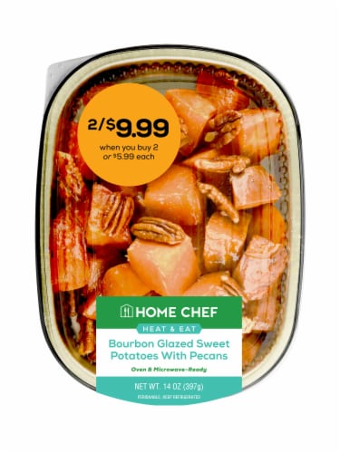Home Chef Heat & Eat Bourbon Glazed Sweet Potatoes with Pecans Perspective: front