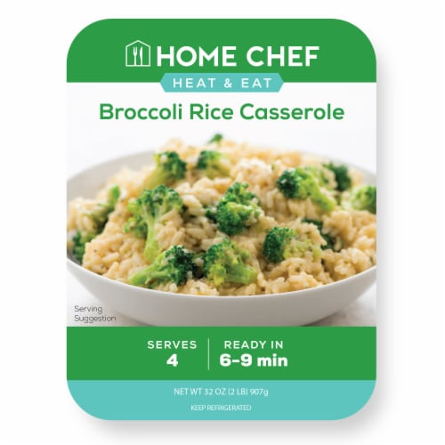 Home Chef Heat & Eat Broccoli Rice Casserole Perspective: front