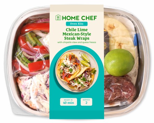 Home Chef Oven Kit Chile-Lime Mexican-Style Steak Wraps Perspective: front