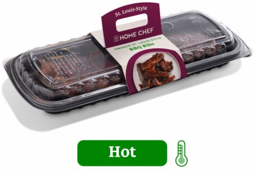Home Chef Smoked St. Louis-Style Half Slab BBQ Ribs Perspective: front