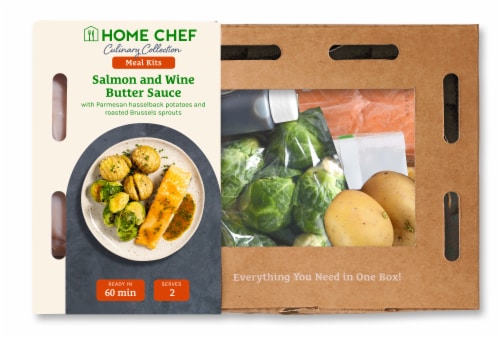 Home Chef® Meal Kit Culinary Collection Salmon and Wine Butter Sauce Perspective: front