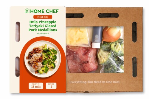 Home Chef Meal Kit Hula Pineapple-Teriyaki Glazed Pork Medallions Perspective: front