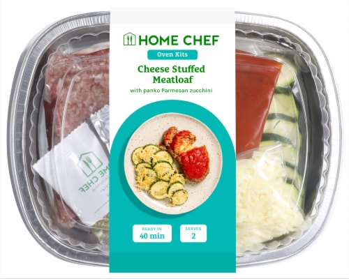 Home Chef Oven Kit Cheese Stuffed Meatloaf Perspective: front