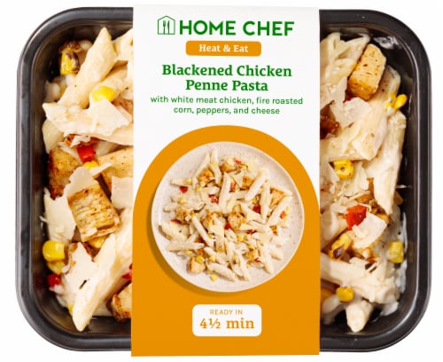 Home Chef Heat & Eat Blackened Chicken Penne Pasta Perspective: front