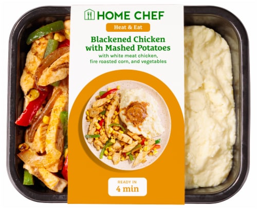 Home Chef Heat And Eat Blackened Chicken With Mashed Potatoes Perspective: front