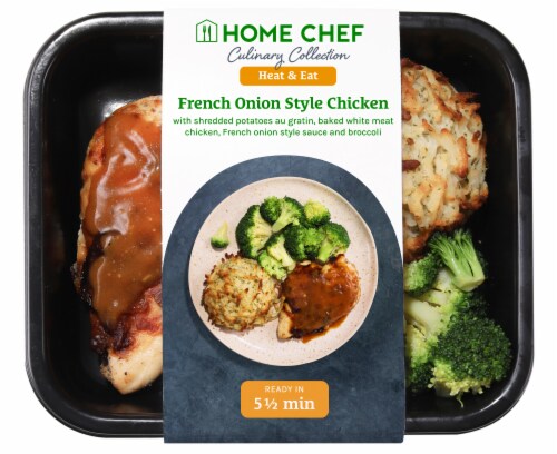 Home Chef French Onion Chicken With Au Gratin Potatoes Perspective: front