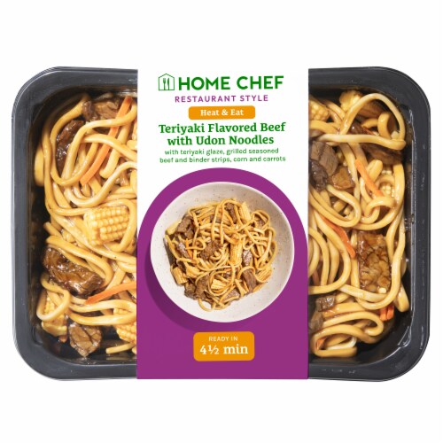 Home Chef Heat And Eat Teriyaki Flavored Beef With Udon Noodles Perspective: front