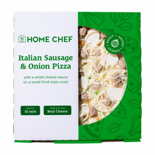 Home Chef Italian Sausage & Onion Pizza Perspective: front