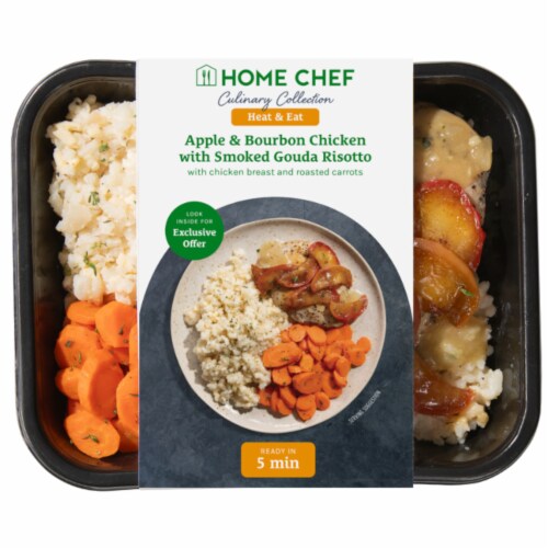 Home Chef Apple & Bourbon Chicken with Smoked Gouda Risotto Perspective: front