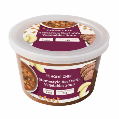 Homestyle Beef with Country Vegetables Soup Perspective: front