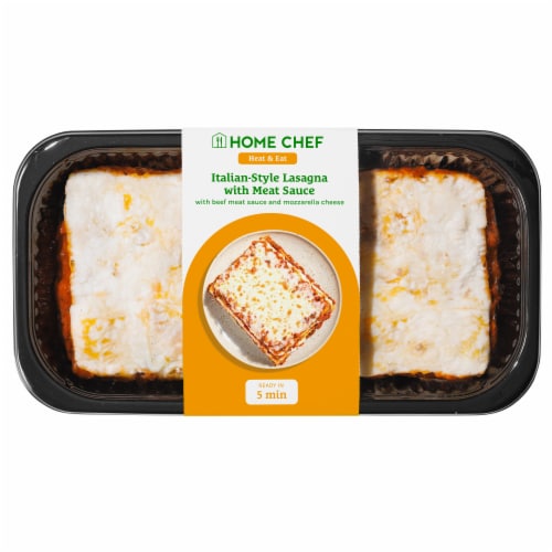 Home Chef Heat & Eat Family Meals Italian Style Lasagna with Meat Sauce Perspective: front