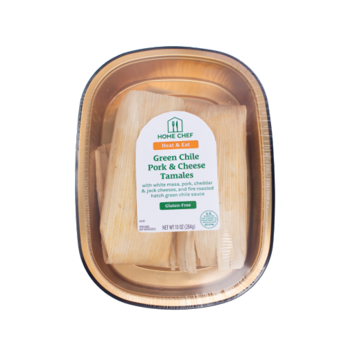 Home Chef Green Chile Pork & Cheese Tamales Perspective: front