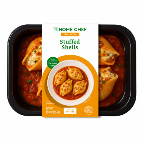 Home Chef Stuffed Shells with Marinara and Spinach Perspective: front