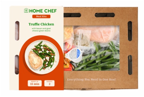 Home Chef Meal Kit Truffle Chicken with Bacon and Goat Cheese Smothered Green Beans Perspective: front