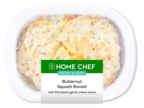 Home Chef Heat & Eat Butternut Squash Ravioli With Parmesan Garlic Cream Sauce Perspective: front