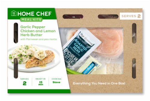 Home Chef Meal Kit Garlic Pepper Chicken and Lemon Herb Butter