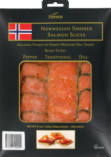 Foppen Norwegian Smoked Salmon Slices Perspective: front