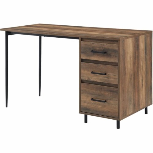 Wood metal desk with drawers discount