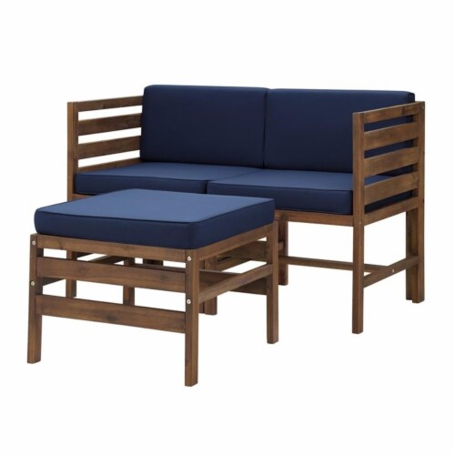 Walker Edison OWSAN3PCDBBU Sanibel Modular Acacia Patio Arm Walker Edison OWSAN3PCDBBU Sanibel Modular Acacia Patio Arm