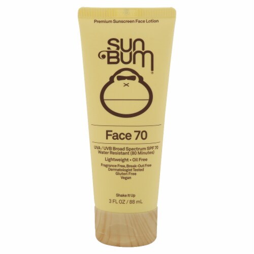 Sun Bum Fragrance Free Premium Sunscreen Face Lotion SPF 70 3 Fl Oz 